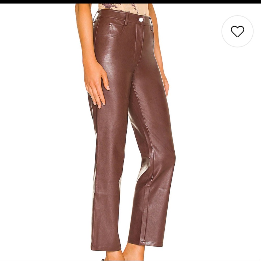 MIAOU JUNIOR PANT - BROWN VEGAN LEATHER